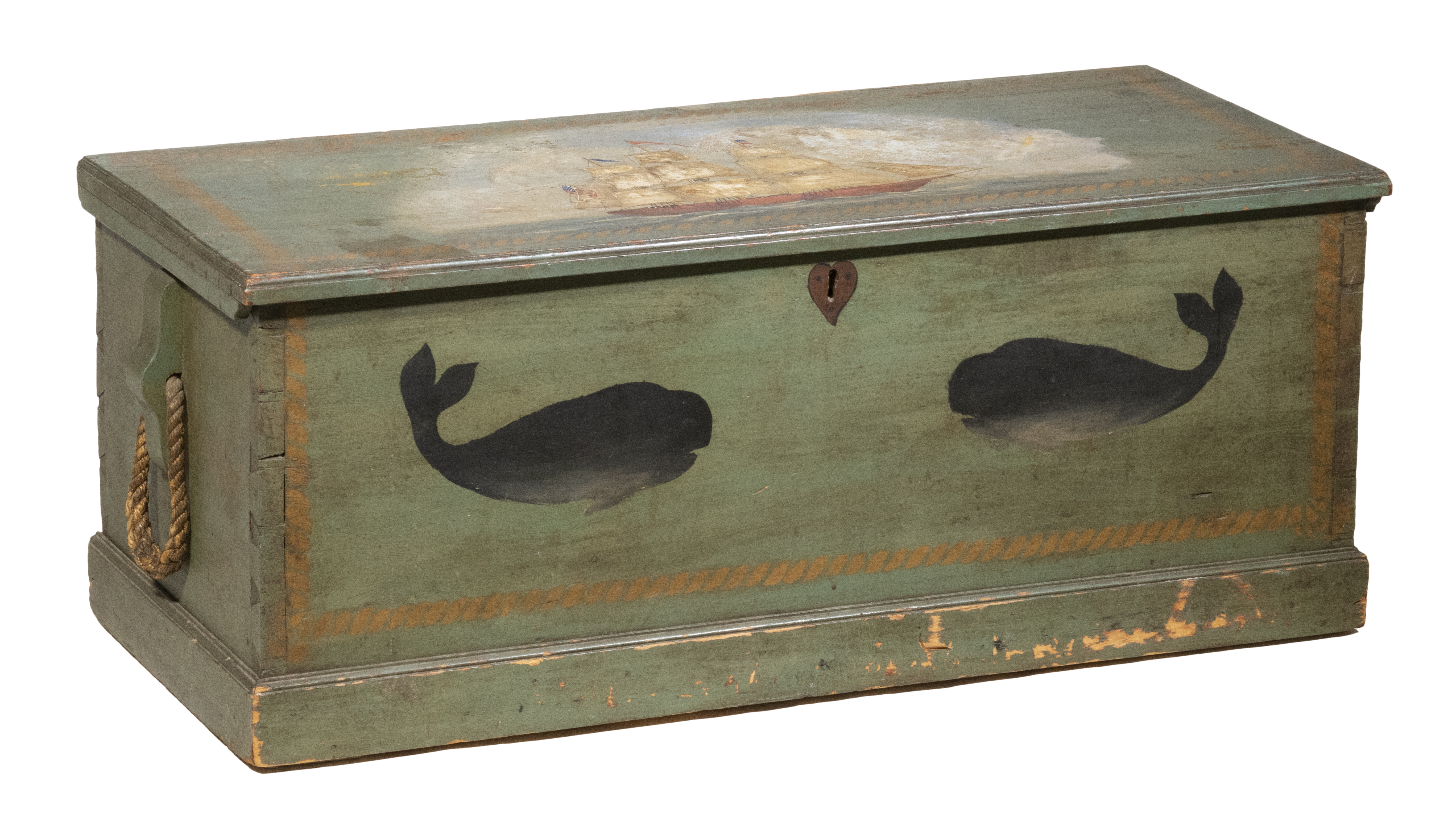 PAINT DECORATED SEA CHEST 19th c.