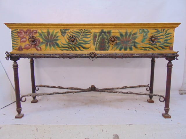 PAINT DECORATED SERVER ON WROUGHT