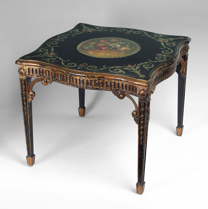 PAINT DECORATED SIDE TABLE: