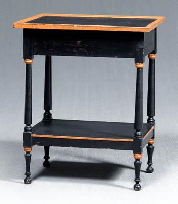 Paint decorated stand, white pine