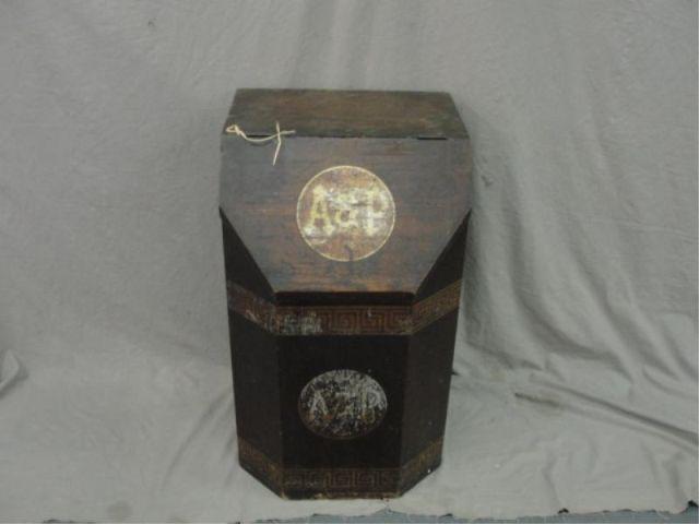 Paint Decorated Wood Bread Box.