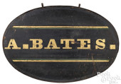 PAINTED A. BATES TRADE SIGN<br