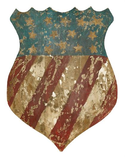 Painted and carved American shield