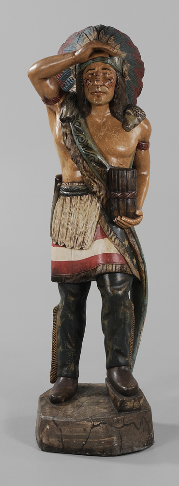 Painted and Carved Cigar Store