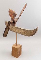 PAINTED AND CARVED WOODEN WHIR