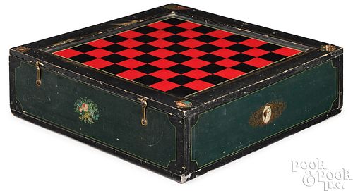 PAINTED AND DECOUPAGE GAME BOX,