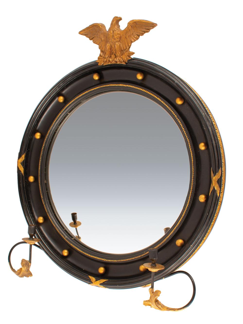 PAINTED AND PARCEL GILT CONVEX