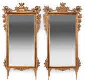 PAINTED AND PARCEL GILT MIRROR
