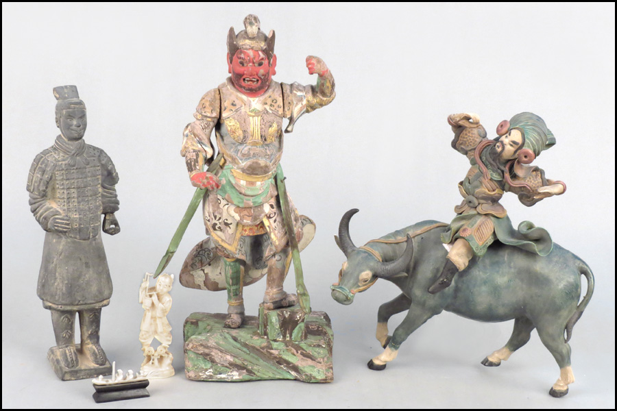 PAINTED AND PARCEL GILT WOOD