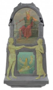 PAINTED and SCULPTED WALL PLAQ