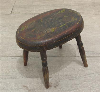 Painted and stenciled foot stool