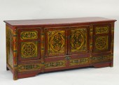 PAINTED ASIAN FOUR DOOR CABINE