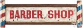PAINTED BARBER SHOP TRADE SIGN