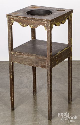PAINTED BASIN STAND, 19TH C.Painted