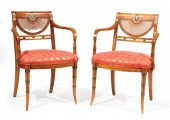 PAINTED BEECHWOOD ARMCHAIRSPai
