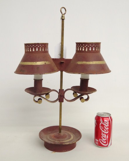 Painted Boulette lamp. 20'' Ht.