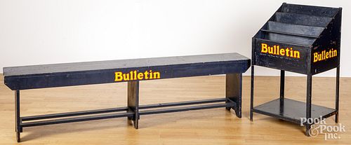 PAINTED BULLETIN ADVERTISING BENCH,