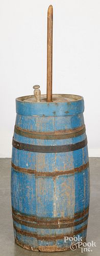 PAINTED BUTTER CHURN, 19TH