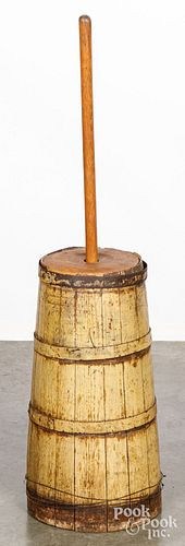 PAINTED BUTTER CHURN, 19TH C.P