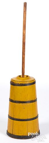 PAINTED BUTTER CHURN, 19TH