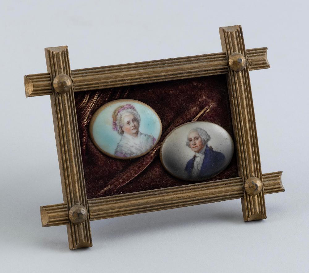 PAINTED CAMEOS OF GEORGE AND MARTHA