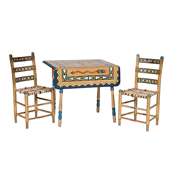 Painted Card Table and Chairs