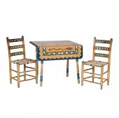 Painted Card Table and Chairs