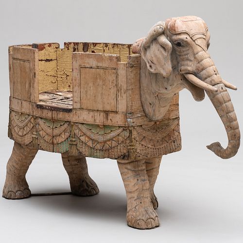 PAINTED CAROUSEL ELEPHANT, POSSIBLY