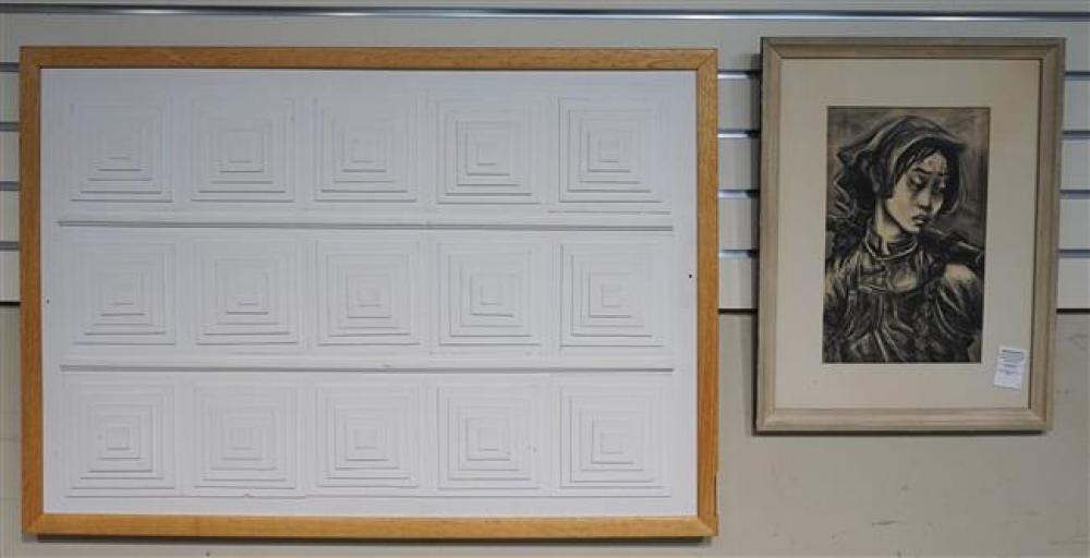 PAINTED CARVED WOOD WALL