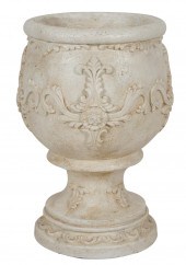 PAINTED CAST CEMENT GARDEN URN
