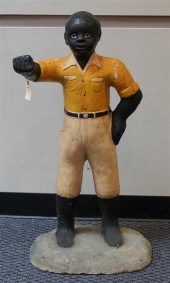 PAINTED CAST CEMENT JOCKEY HIT