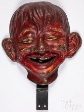 PAINTED CAST IRON ARCADE MASK