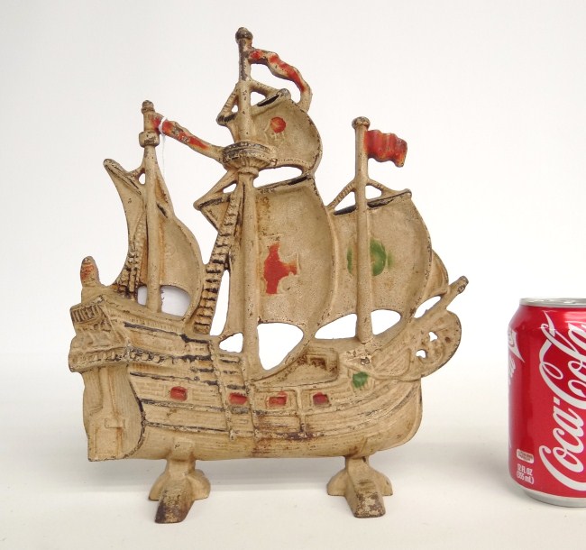 Painted cast iron clipper ship
