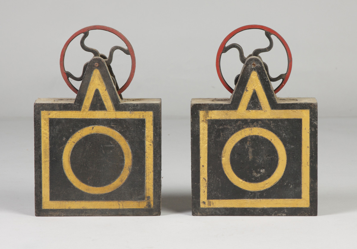 Painted Cast Iron Clock Weights