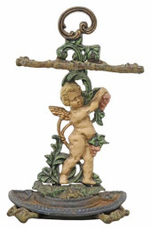 PAINTED CAST IRON CUPID UMBREL