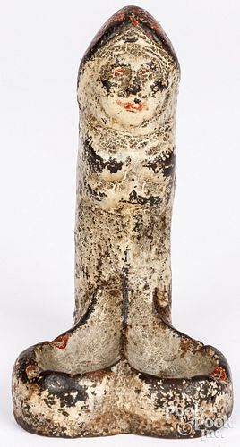 PAINTED CAST IRON EROTIC PHALLIC