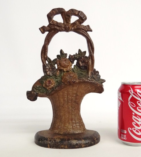 Painted cast iron flower basket