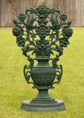PAINTED CAST IRON GARDEN ORNAM