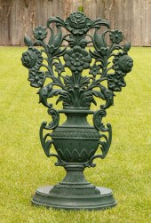 PAINTED CAST IRON GARDEN ORNAM