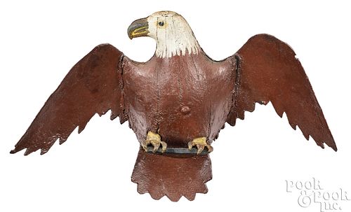 PAINTED CAST IRON SPREAD WINGED