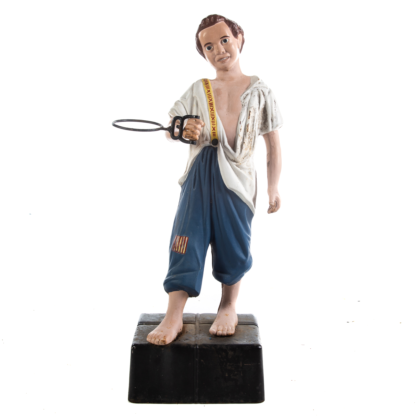PAINTED CAST IRON STABLE BOY