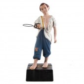 PAINTED CAST IRON STABLE BOY H