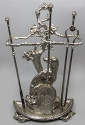 PAINTED CAST IRON STAND WITH F