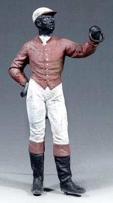 Painted cast iron yard jockey, very