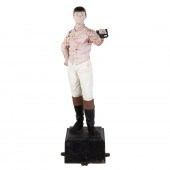 PAINTED CAST METAL LAWN JOCKEY