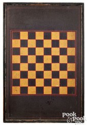 PAINTED CHECKERS GAMEBOARD, LA