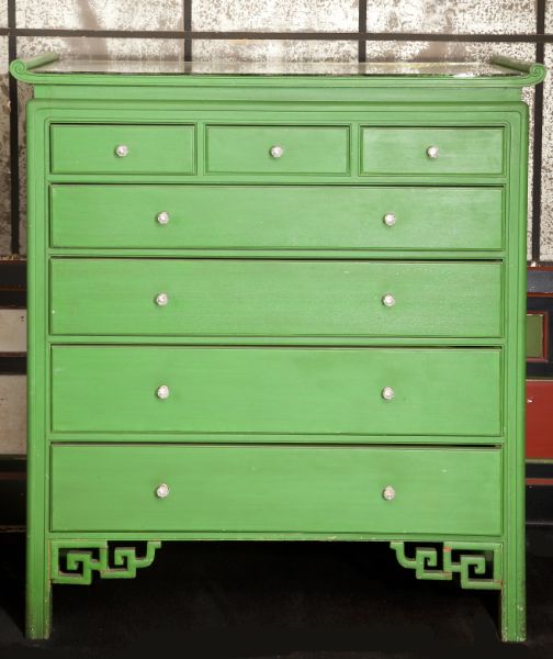Painted Chinese Style Tall Chest of