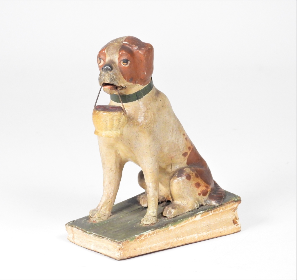PAINTED COMPOSITION ANIMATED DOG