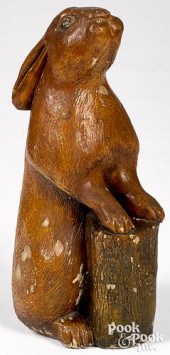 PAINTED CONCRETE RABBIT, EARLY