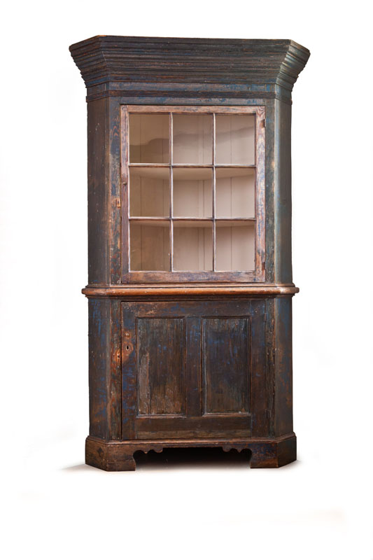 PAINTED CORNER CUPBOARD. 